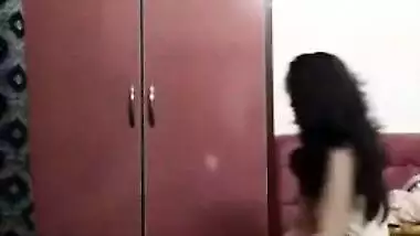 MMS video of Desi who performs a XXX striptease in her dorm room