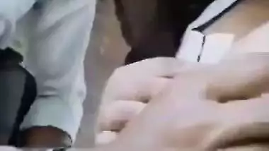 Couple enjoys on terrace in Indian college girl sex video