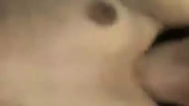 Naked girl in hotel room fucked by lover with condom