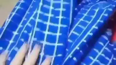 Chubby village aunty showing muskmelon big boobs