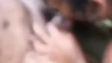 Threesome fucking in jungle by hot Tamil slut