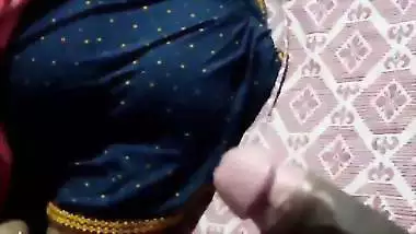 Son touches dick to his mom and cums on her in desi sex MMS