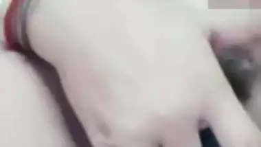 Huge tits Indian girlfriend fingering horny pussy