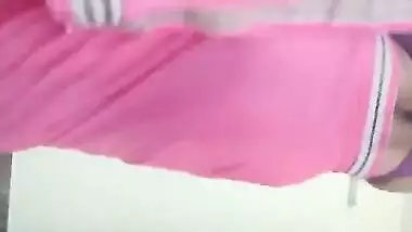 Home alone wife records vdos for hubby in Saree & Stocking part 1