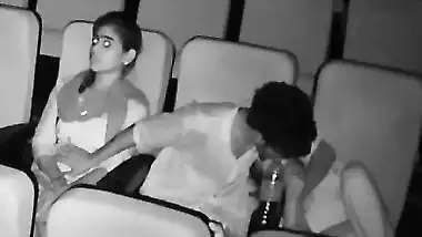 Threesome romance in theatre caught in night vision