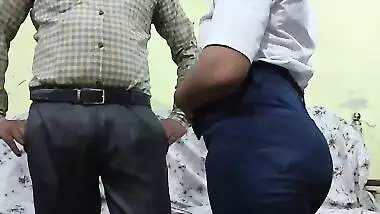 Cheating Indian office girl hard fucking in boss while hubby's away, Desi XXX