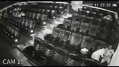 Blowjob in cinema theatre by horny girlfriend