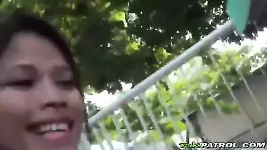 Asian amateur babe doggy style big dick shaved