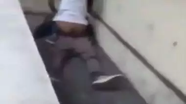 Outdoor xxx MMS of a college couple fucking behind the college