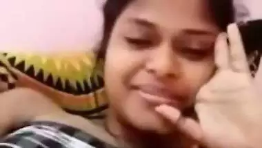 College girlfriend showing boobs on video call