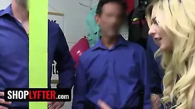 Shoplyfter - Blonde Teen Caught Stealing For The Third Time And Gets Gangbang By The Security Team