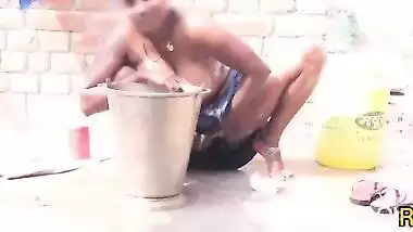 Indian hot and sexy bhabhi pissing and bothering and fingering her cremie pussy