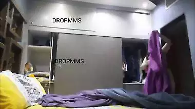 Chubby MILF after bath dress wear caught by stepson