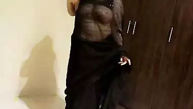Transparent saree boobs show and naked video of busty wife