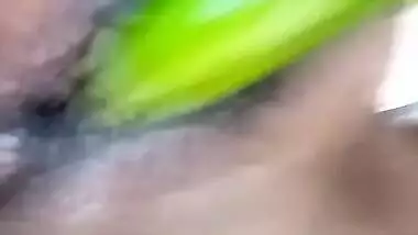 Cucumber Masturbation of Big boobed Indian